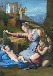 Le Madonne di Raffaello- La Madonna del velo o del diadema azzurro