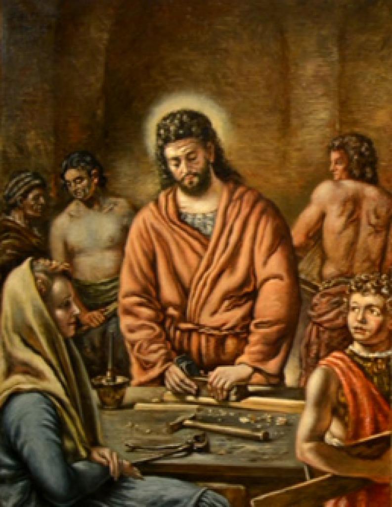 Giorgio-De-Chirico,-Gesù-divino-lavoratore-(1951),-olio-du-tela