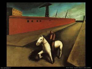 Il molo e il cavallo bianco. Mario Sironi
