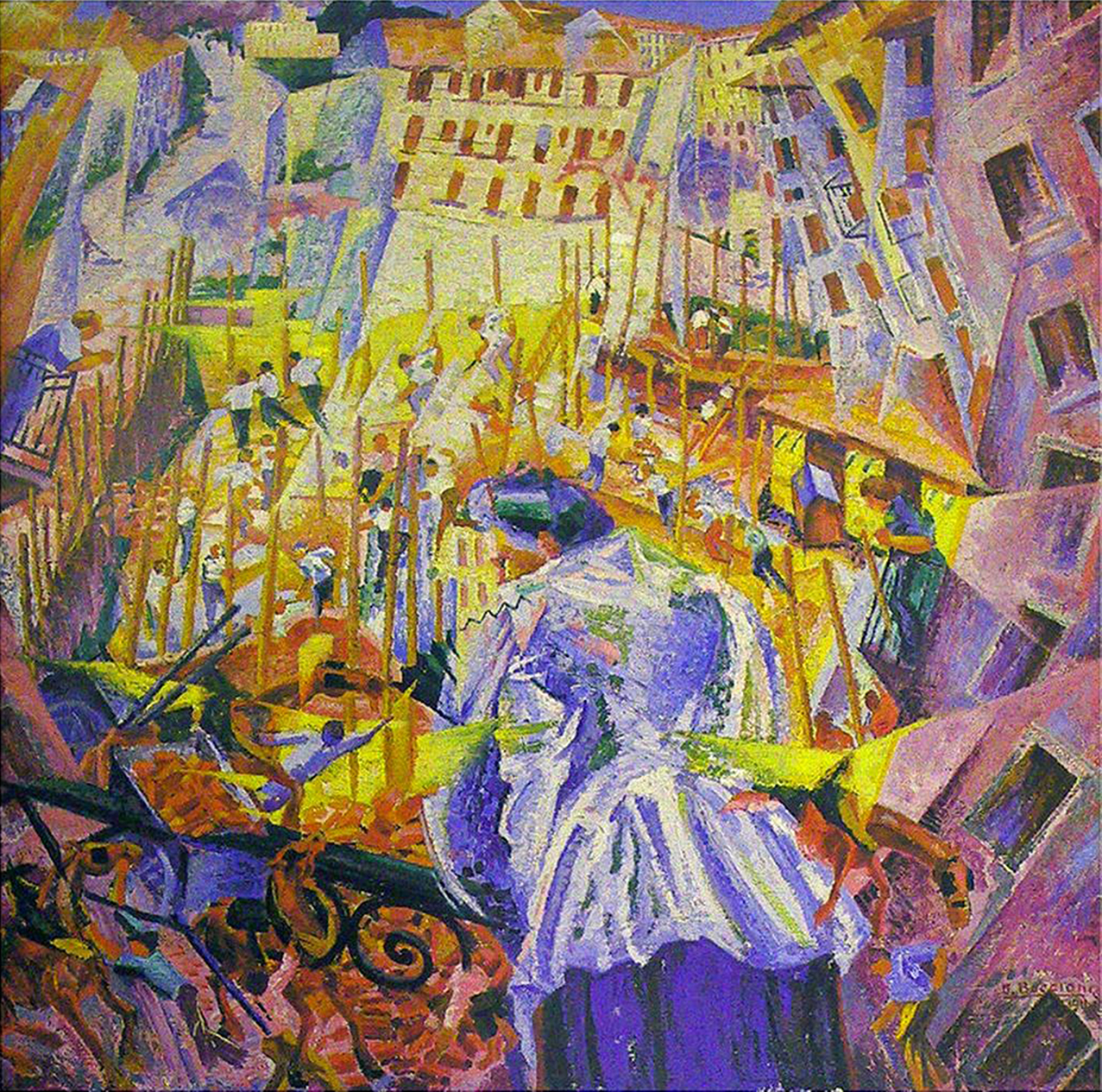 umberto_boccioni_1911_the_street_enters_the_house_oil_on_canvas_100_x_100-6_cm_sprengel_museum